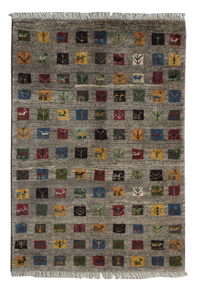gray handmade gabbeh rug