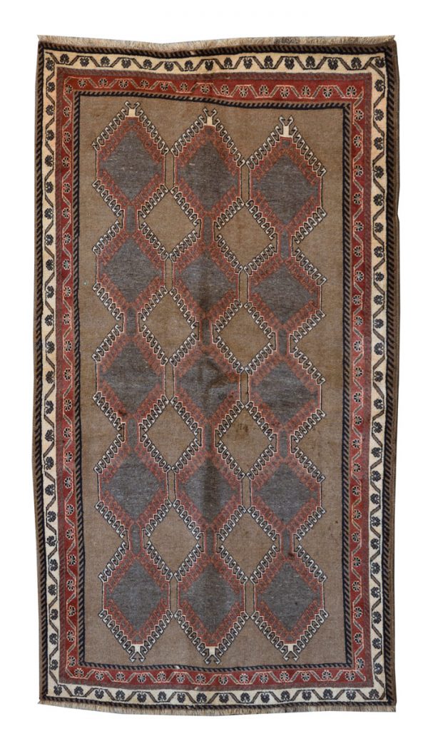 earthy handmade vintage rug