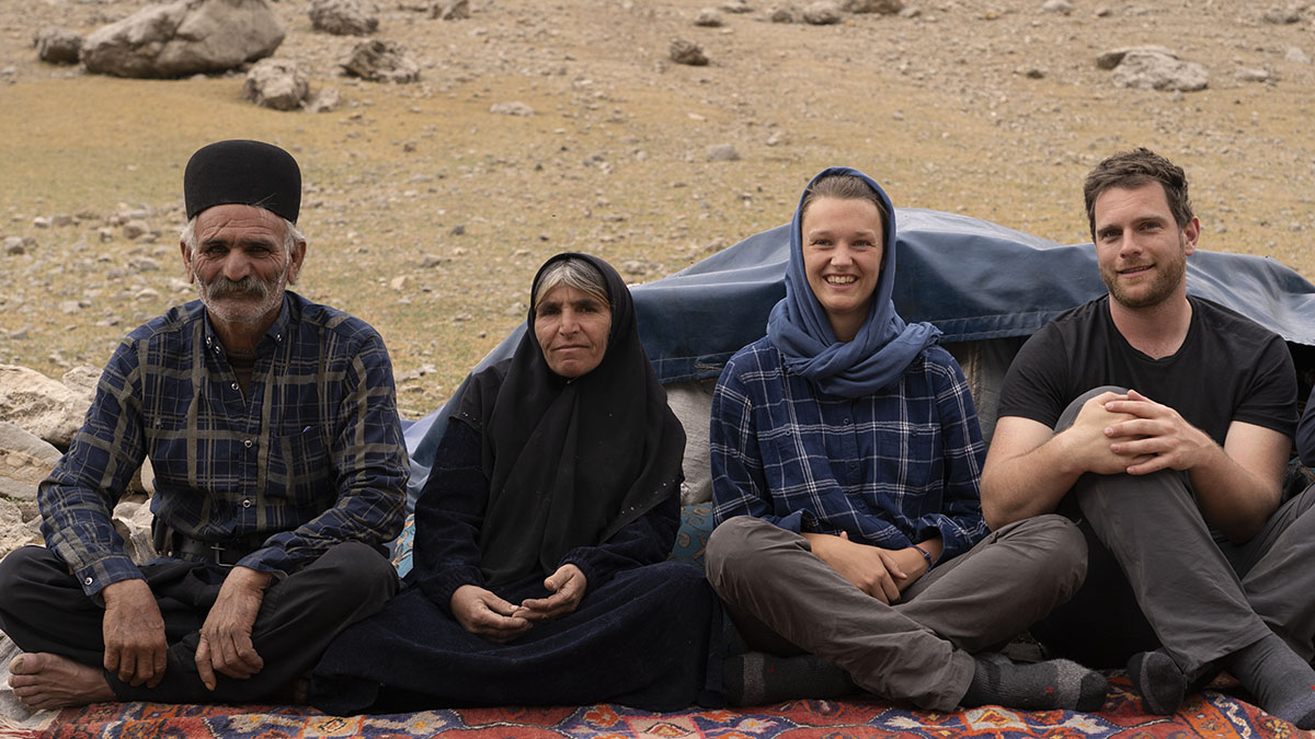 Hossein & Jahan, bakhtiari nomads in Iran sitting by Sofieke & Ole