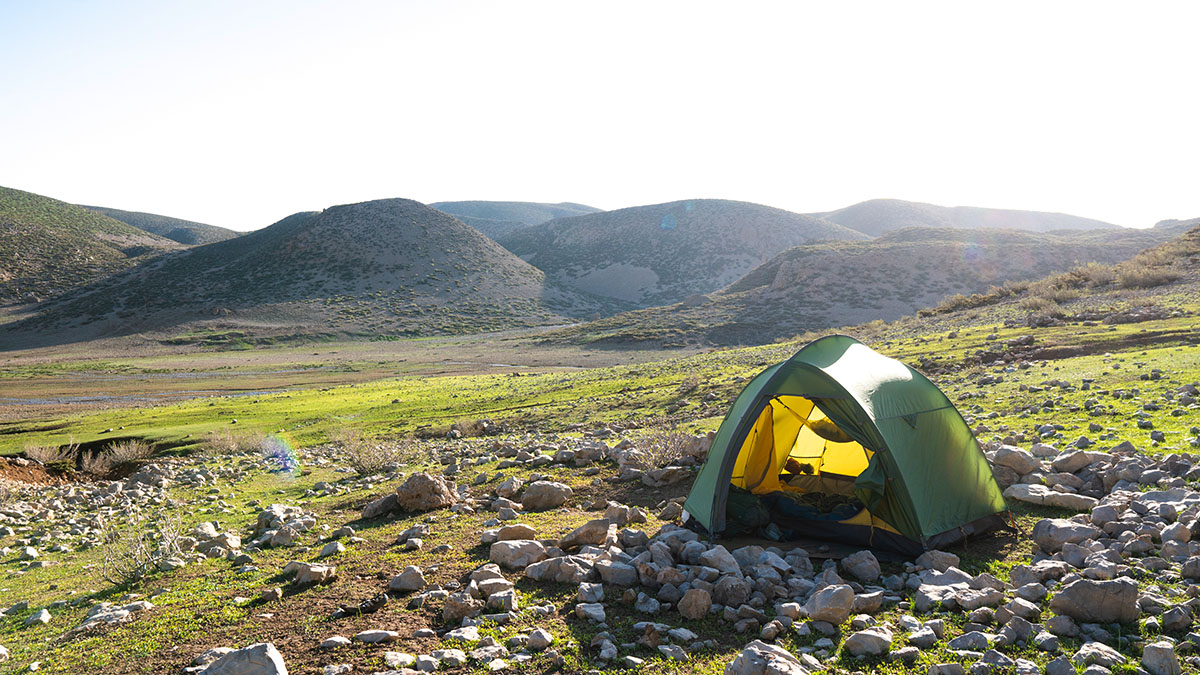 A camping tent in the Zagros mountains